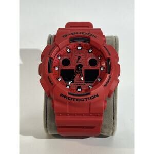 Casio G-Shock Men's Watch Triple Red Analog-Digital 5081 GA-100C. Needs Battery